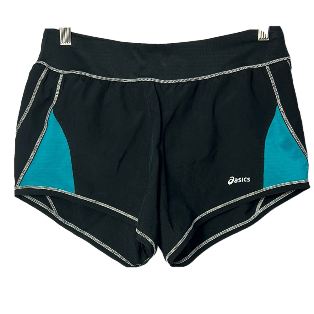 Asics Black Teal Athletic Performance Shorts